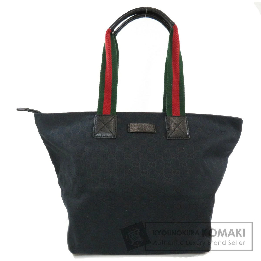 Gucci GG Web Tote Bag Canvas Black